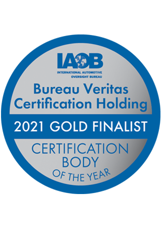 BUREAU VERITAS, 2021 GOLD-LEVEL CERTIFICATION BODY FROM IAOB